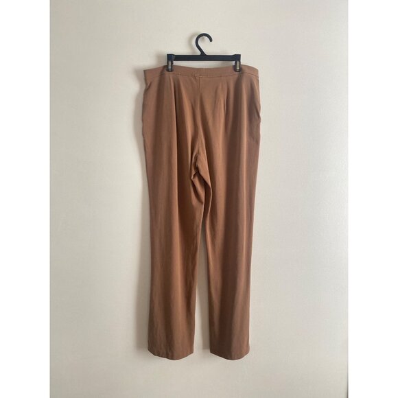 L.L. Bean Women’s Brown Knit Stretch Waist Pants With Pockets Size M - Picture 3 of 7